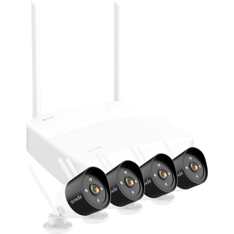 TENDA K4W-3TC 2K 3 MP Gece Görüşlü IP Wi-Fi Güvenlik Kamerası Seti Beyaz